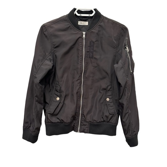 H&M Youth Lightweight Bomber Jacket Black Size 12-13Y - Picture 1 of 11